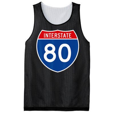 I 80 Interstate Highway Shield Sign = Funny Mesh Reversible Basketball Jersey Tank