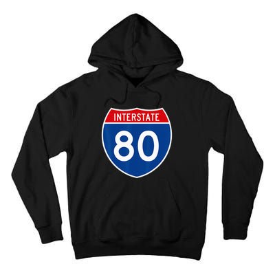 I 80 Interstate Highway Shield Sign = Funny Tall Hoodie