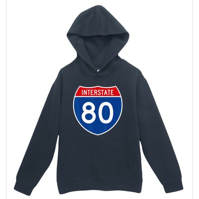 I 80 Interstate Highway Shield Sign = Funny Urban Pullover Hoodie