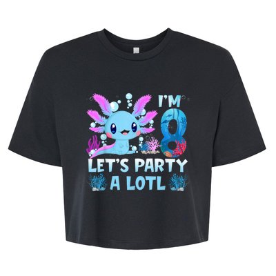 I'm 8 Let's Party A Lotl 8th Birthday Cute Axolotl Lovers Bella+Canvas Jersey Crop Tee