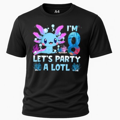 I'm 8 Let's Party A Lotl 8th Birthday Cute Axolotl Lovers Performance Shirt