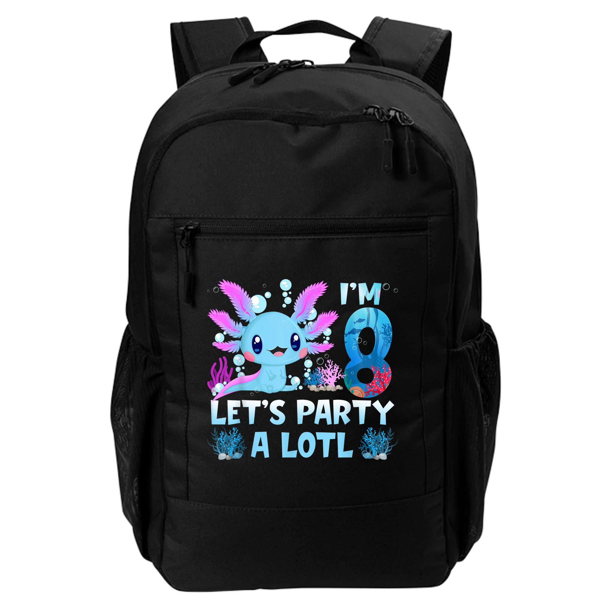 I'm 8 Let's Party A Lotl 8th Birthday Cute Axolotl Lovers Backpack
