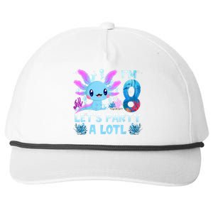 I'm 8 Let's Party A Lotl 8th Birthday Cute Axolotl Lovers Snapback Five-Panel Rope Hat