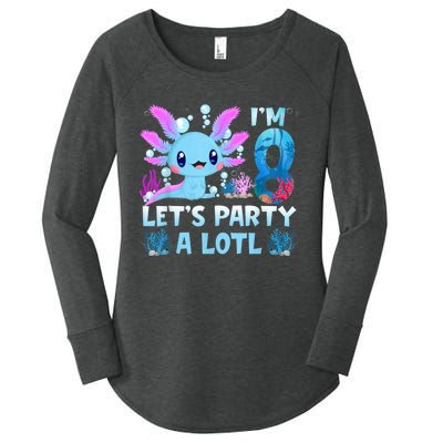 I'm 8 Let's Party A Lotl 8th Birthday Cute Axolotl Lovers Women's Perfect Tri Tunic Long Sleeve Shirt