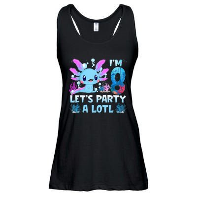 I'm 8 Let's Party A Lotl 8th Birthday Cute Axolotl Lovers Ladies Essential Flowy Tank