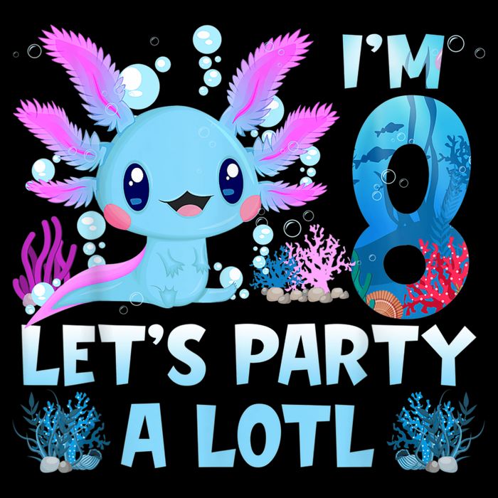 I'm 8 Let's Party A Lotl 8th Birthday Cute Axolotl Lovers Wool Snapback Cap