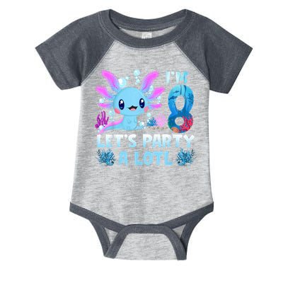 I'm 8 Let's Party A Lotl 8th Birthday Cute Axolotl Lovers Infant Baby Jersey Bodysuit