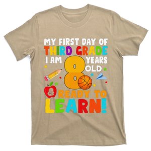 Im 8 Ready To Learn My Back To School Third 3rd Grade T-Shirt