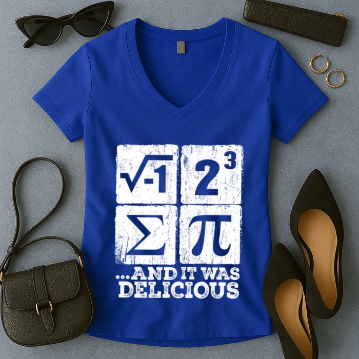 I 8 Sum Pi Funny I Ate Some Pie Pi Day Nerd Geek Math Pi Funny Gift Women's V-Neck T-Shirt