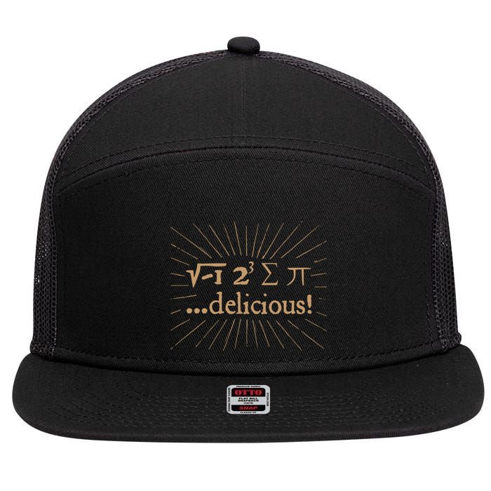 I 8 Sum Pi I Ate Some Pie And It Was Delicious Great Gift 7 Panel Mesh Trucker Snapback Hat