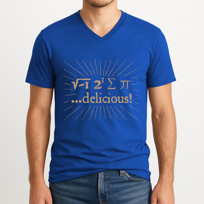 I 8 Sum Pi I Ate Some Pie And It Was Delicious Great Gift V-Neck T-Shirt