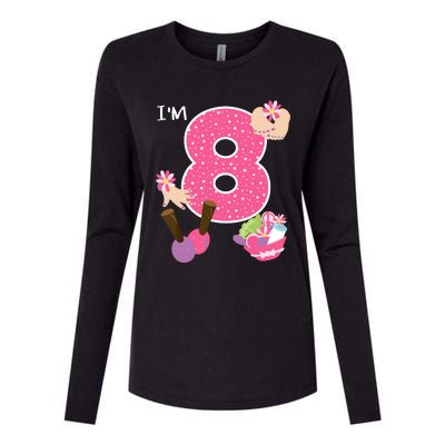 Im 8 Spa Party Birthday Girl Nail Polish Makeup Birthday Womens Cotton Relaxed Long Sleeve T-Shirt