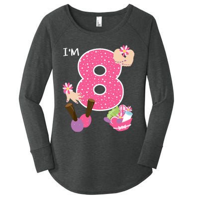 Im 8 Spa Party Birthday Girl Nail Polish Makeup Birthday Women's Perfect Tri Tunic Long Sleeve Shirt