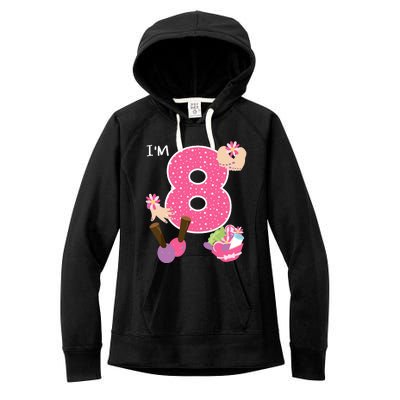 Im 8 Spa Party Birthday Girl Nail Polish Makeup Birthday Women's Fleece Hoodie