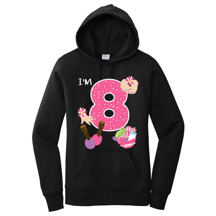 Im 8 Spa Party Birthday Girl Nail Polish Makeup Birthday Women's Pullover Hoodie