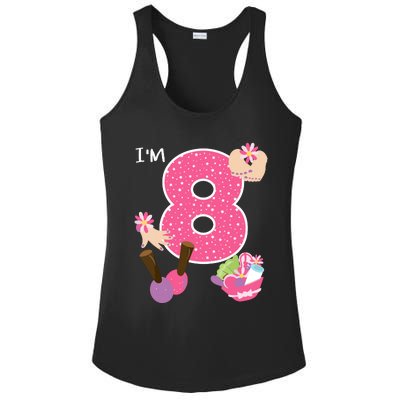 Im 8 Spa Party Birthday Girl Nail Polish Makeup Birthday Ladies PosiCharge Competitor Racerback Tank