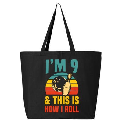 Im 9 And This Is How I Roll Bowling Birthday Party Supply 25L Jumbo Tote