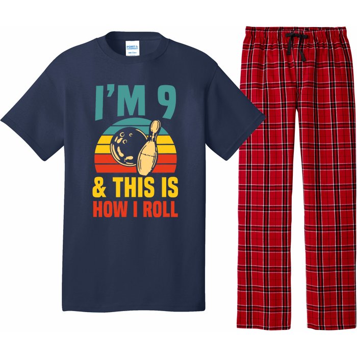 Im 9 And This Is How I Roll Bowling Birthday Party Supply Pajama Set