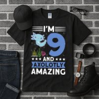 I'm 9 And Axolotly Amazing 9th Birthday Axolotl  Tall T-Shirt