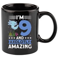 I'm 9 And Axolotly Amazing 9th Birthday Axolotl  11oz C Handle Ceramic Mug