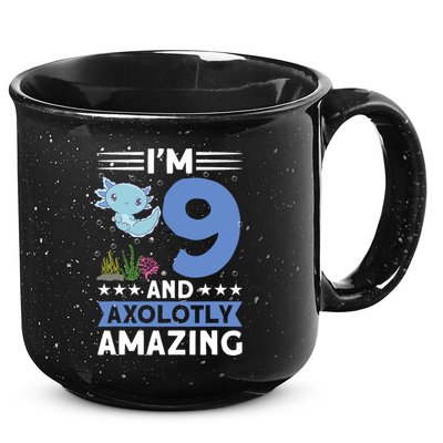 I'm 9 And Axolotly Amazing 9th Birthday Axolotl  15oz Campfire Ceramic Mug