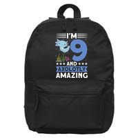 I'm 9 And Axolotly Amazing 9th Birthday Axolotl  16 in Basic Backpack