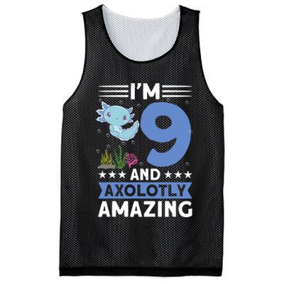 I'm 9 And Axolotly Amazing 9th Birthday Axolotl  Mesh Reversible Basketball Jersey Tank
