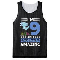 I'm 9 And Axolotly Amazing 9th Birthday Axolotl  Mesh Reversible Basketball Jersey Tank