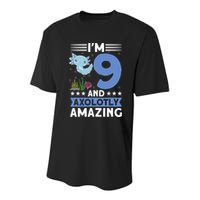 I'm 9 And Axolotly Amazing 9th Birthday Axolotl  Youth Performance Sprint T-Shirt