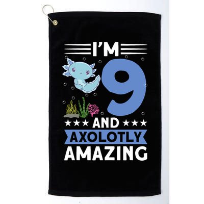 I'm 9 And Axolotly Amazing 9th Birthday Axolotl  Golf Towel