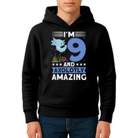 I'm 9 And Axolotly Amazing 9th Birthday Axolotl  Kids Hoodie