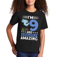 I'm 9 And Axolotly Amazing 9th Birthday Axolotl  Kids T-Shirt