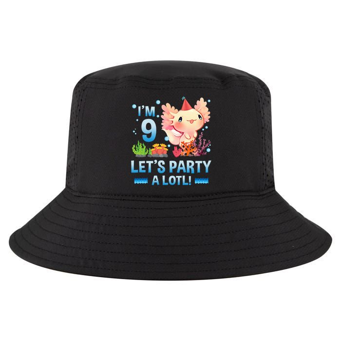 I'm 9 Let's Party A Lotl Cute Axolotl Lover For Cool Comfort Performance Bucket Hat