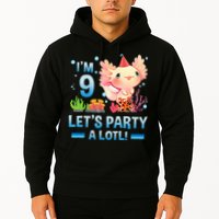 I'm 9 Let's Party A Lotl Cute Axolotl Lover For Hoodie