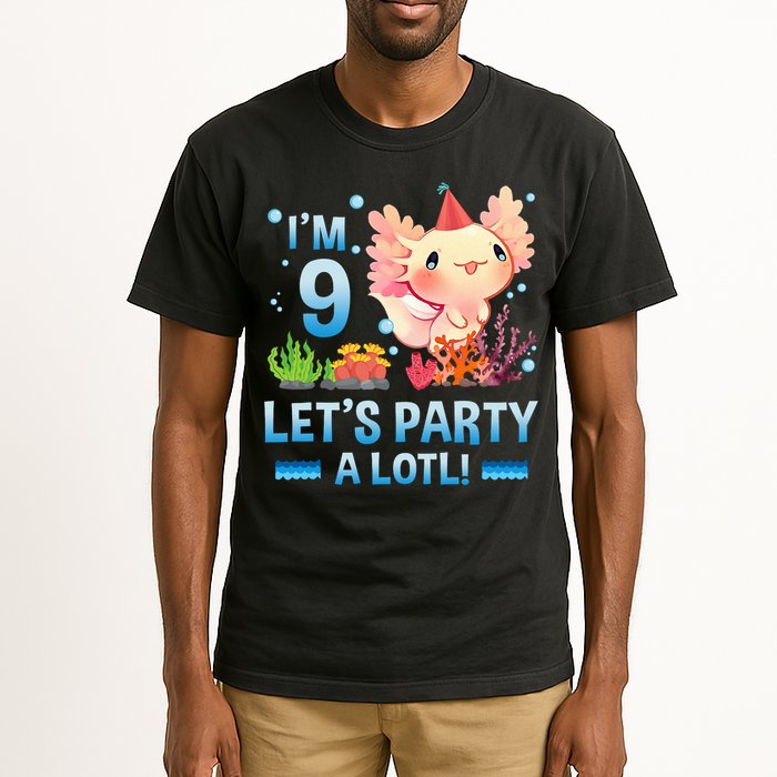 I'm 9 Let's Party A Lotl Cute Axolotl Lover For Tall T-Shirt