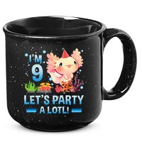I'm 9 Let's Party A Lotl Cute Axolotl Lover For 15oz Campfire Ceramic Mug