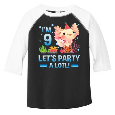 I'm 9 Let's Party A Lotl Cute Axolotl Lover For Toddler Fine Jersey T-Shirt