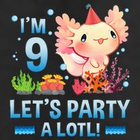 I'm 9 Let's Party A Lotl Cute Axolotl Lover For Golf Towel