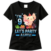 I'm 9 Let's Party A Lotl Cute Axolotl Lover For Womens T-Shirt