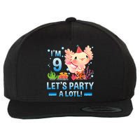 I'm 9 Let's Party A Lotl Cute Axolotl Lover For Wool Snapback Cap
