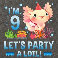 I'm 9 Let's Party A Lotl Cute Axolotl Lover For Cotton Canvas Backpack
