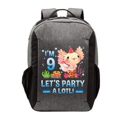 I'm 9 Let's Party A Lotl Cute Axolotl Lover For Vector Backpack