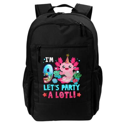 I'm 9 Years Old Let's Party A Lotl Axolotl 9th Birthday   Daily Commute Backpack