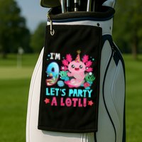 I'm 9 Years Old Let's Party A Lotl Axolotl 9th Birthday   Golf Towel