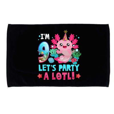 I'm 9 Years Old Let's Party A Lotl Axolotl 9th Birthday   Microfiber Hand Towel