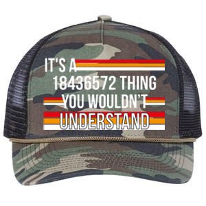 IT'S A 18436572 THING YOU WOULDN'T UNDERSTAND FUNNY V8 Retro Rope Trucker Hat Cap