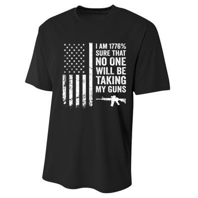 I Am 1776 Sure No One Is Taking My Guns Pro Gun USA Flag Performance Sprint T-Shirt