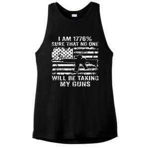 I Am 1776 Sure No One Is Taking My Guns Funny Gun Owner Ladies PosiCharge Tri-Blend Wicking Tank