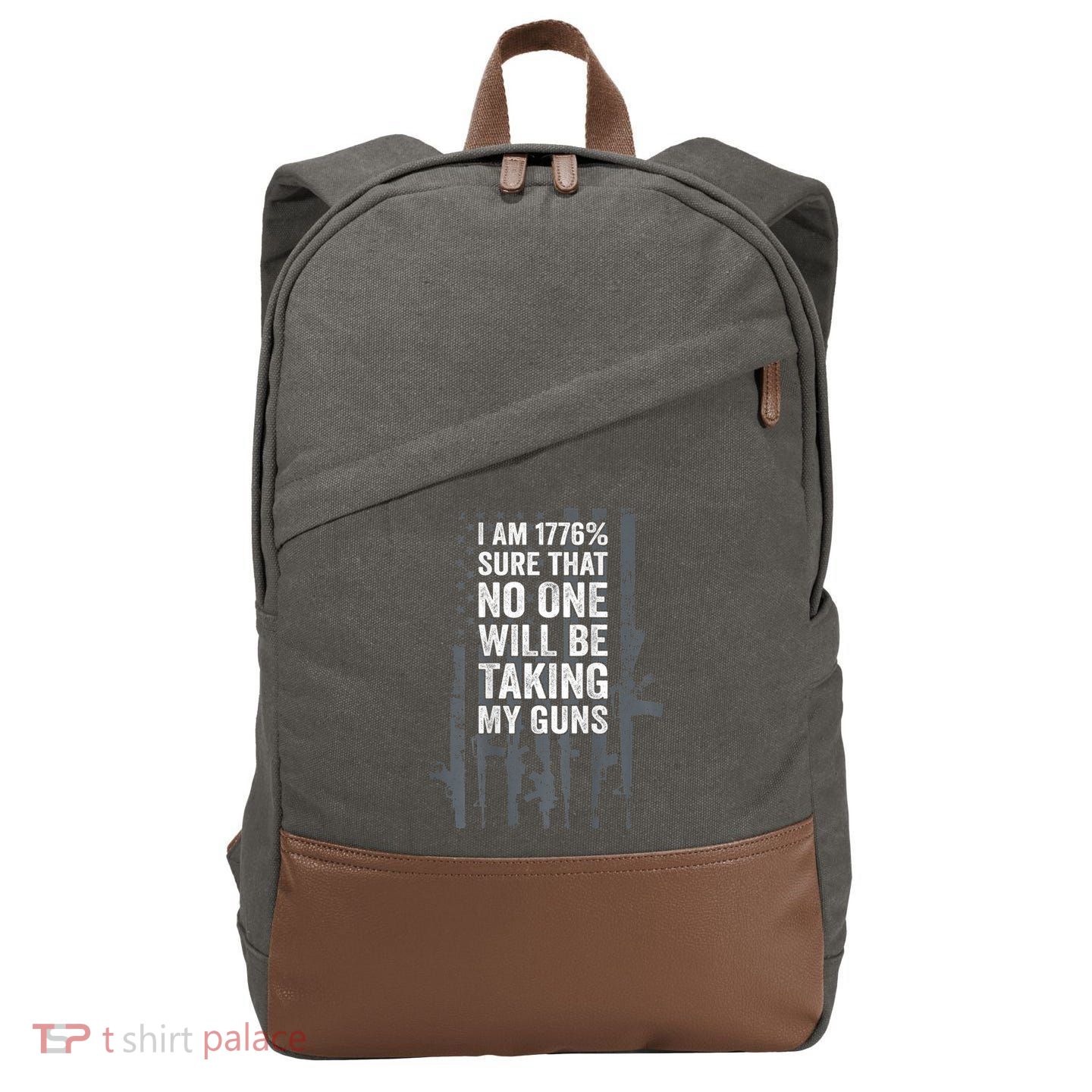 I Am 1776 Sure No One Is Taking My Guns Pro Gun Flag Cotton Canvas Backpack