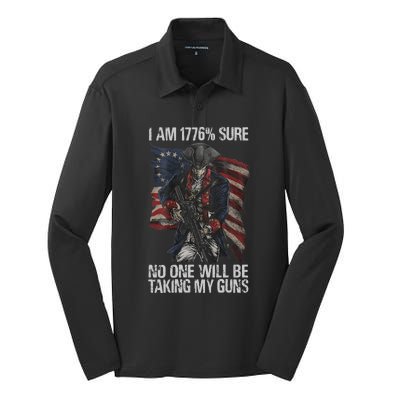 I Am 1776 % Sure No One Will Be Taking My Guns Silk Touch Performance Long Sleeve Polo